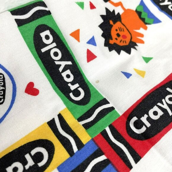 Vintage Handmade Crayola Crayons Blanket Bed Throw Primary Colorful 54" x  44" - Picture 5 of 11